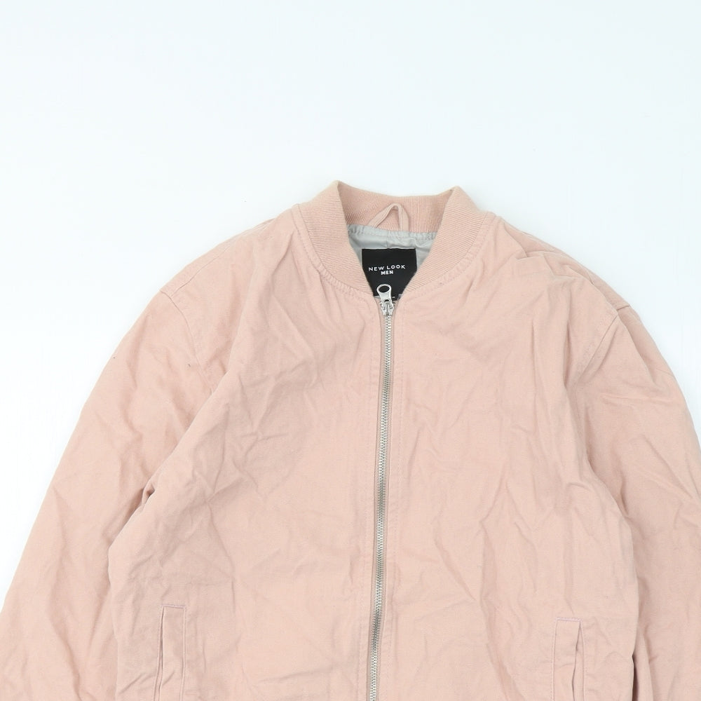 New Look Mens Pink Bomber Jacket Jacket Size XS Zip