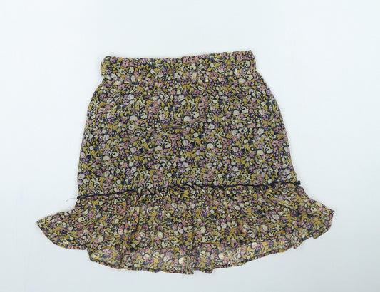 name it Girls Multicoloured Floral Polyester Flare Skirt Size 8 Years Regular Pull On