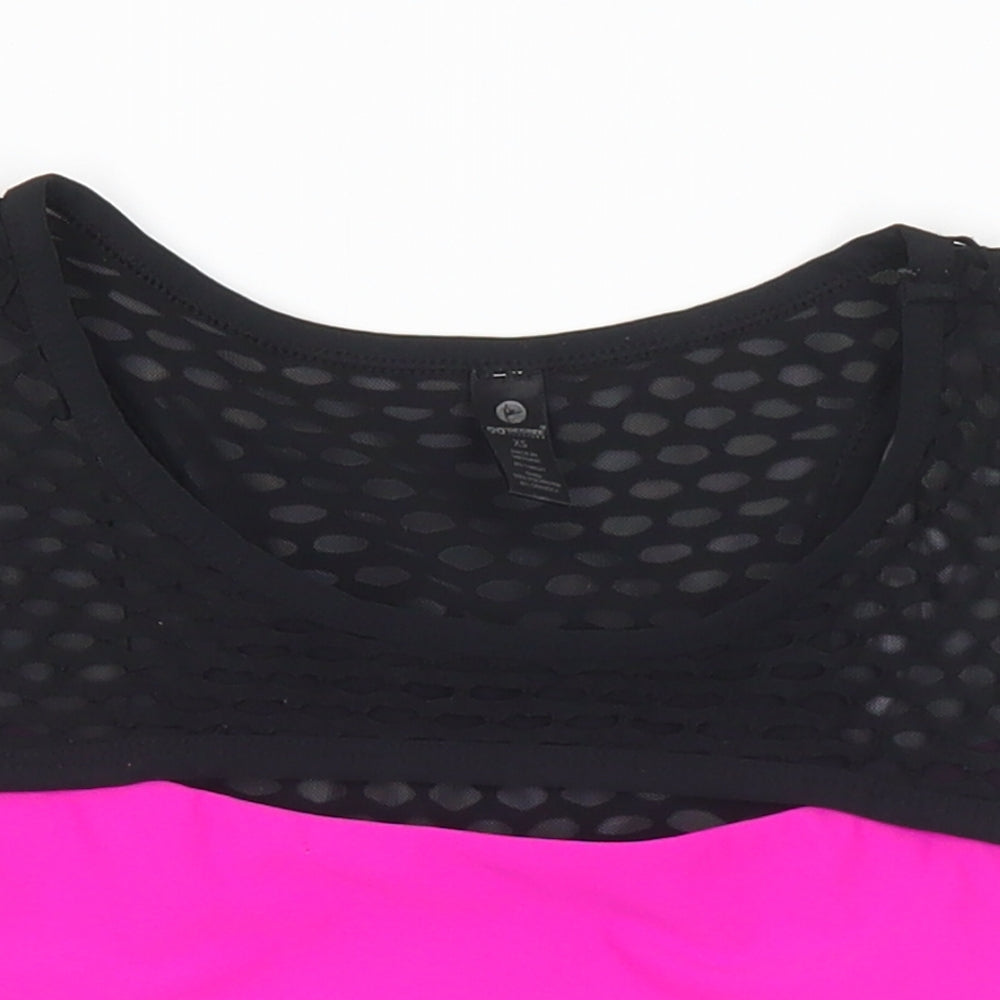 90 Degree Womens Pink Polyester Cropped Tank Size XS Round Neck - Sports Bra