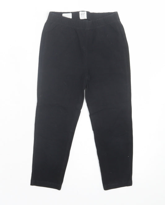 Gap Girls Black Cotton Capri Trousers Size 6-7 Years Regular Pullover
