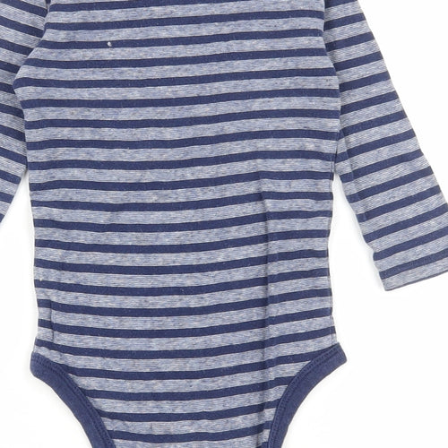 Child of Mine by Carter's Boys Blue Striped Cotton Bodysuit Outfit/Set Size 6-9 Months Snap