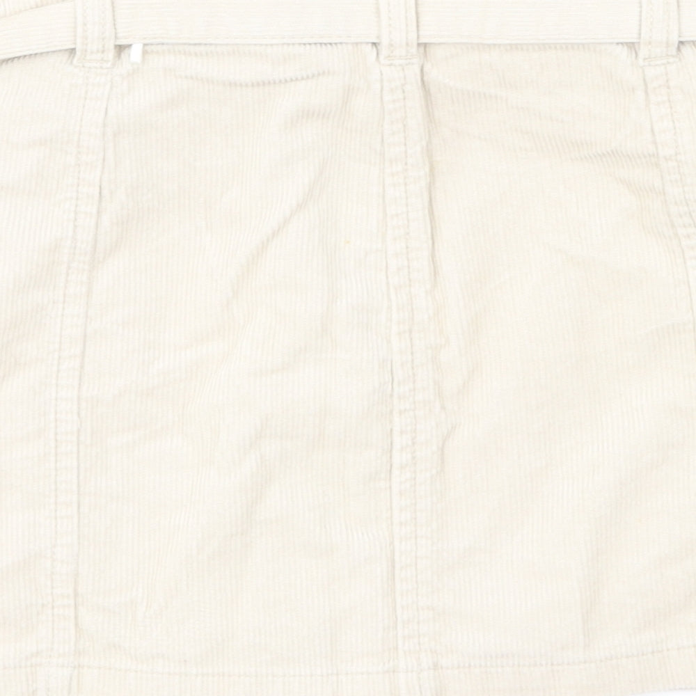 George Girls Beige Cotton Mini Skirt Size 10-11 Years Regular Button
