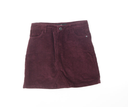 Firetrap Girls Purple Cotton Mini Skirt Size 9-10 Years Regular Button