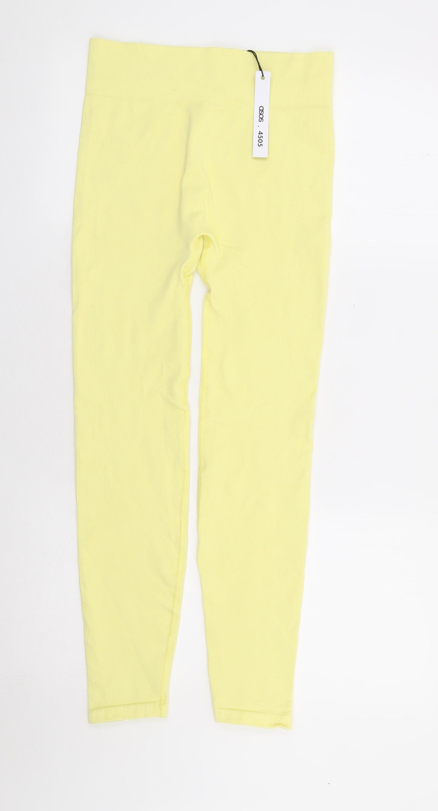 ASOS Womens Yellow Polyester Track Pants Leggings Size M L27 in Regular