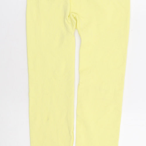 ASOS Womens Yellow Polyester Track Pants Leggings Size M L27 in Regular