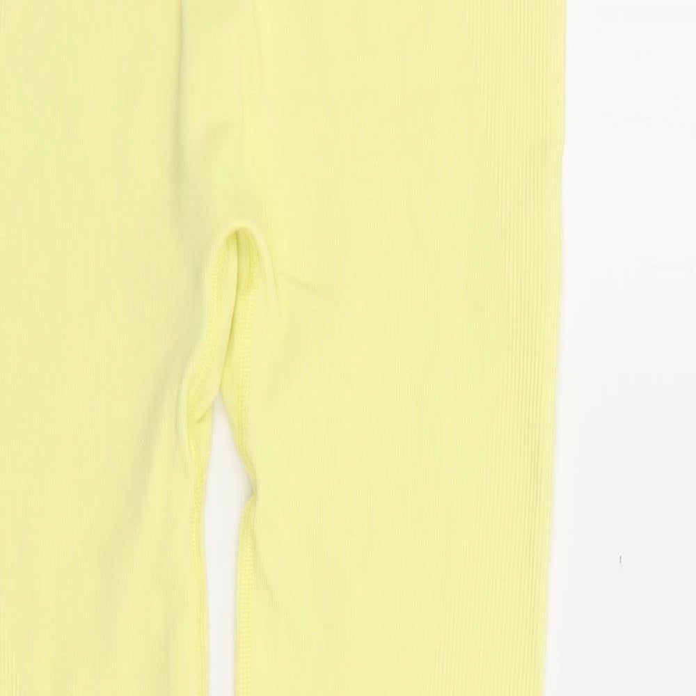 ASOS Womens Yellow Polyester Track Pants Leggings Size M L27 in Regular