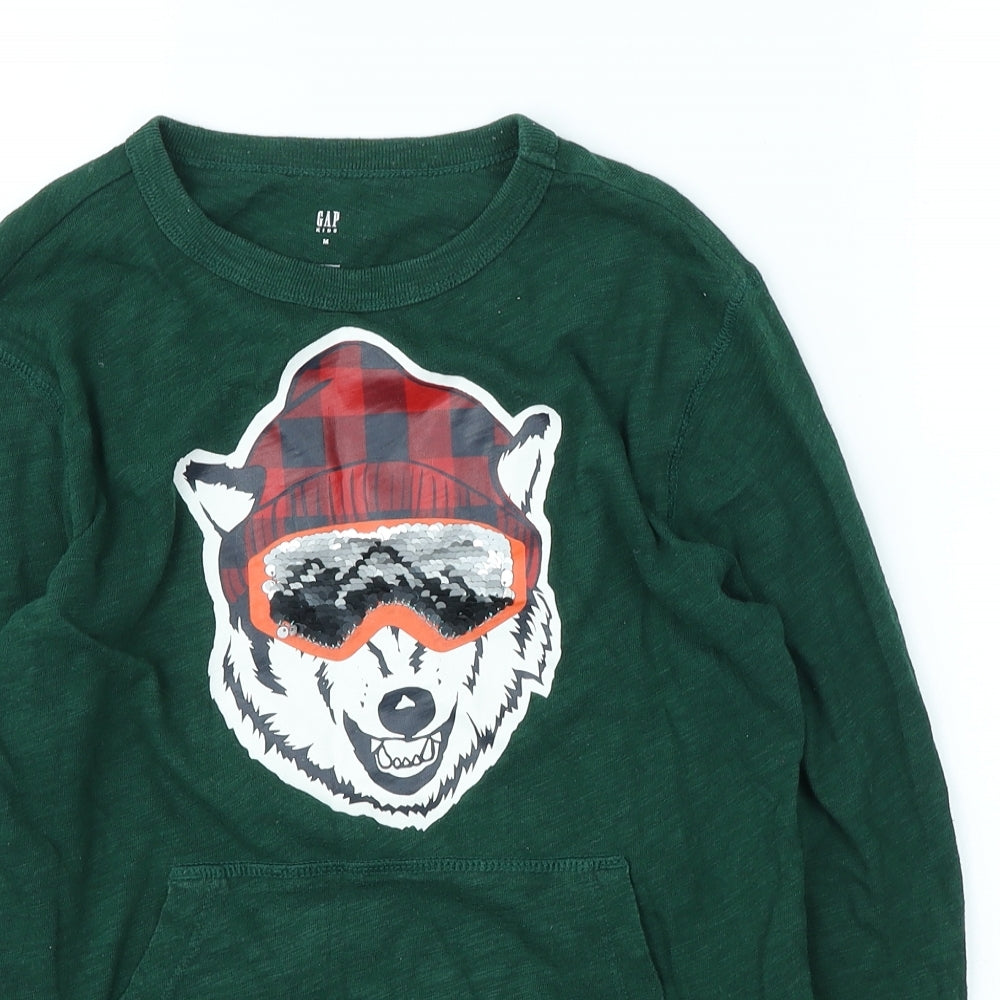 Gap Boys Green Cotton Pullover Sweatshirt Size M Pullover - Wolf