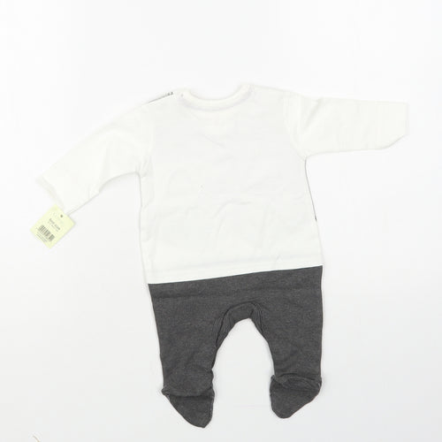 George Baby Grey Geometric Cotton Babygrow One-Piece Size Newborn Snap - Suit