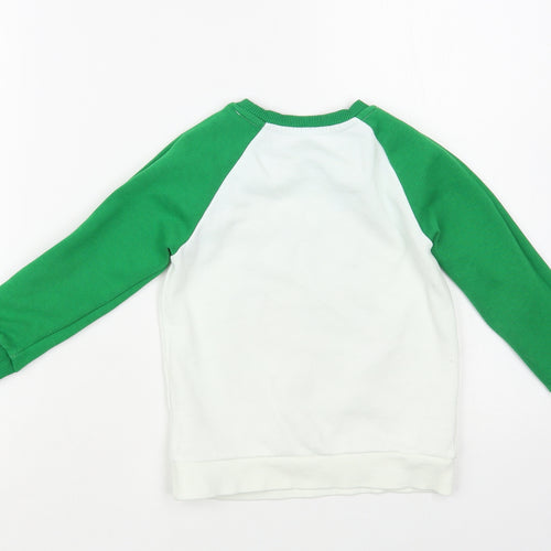 Dunnes Stores Boys White Colourblock Cotton Pullover Sweatshirt Size 3-4 Years Pullover - Rudolph Christmas