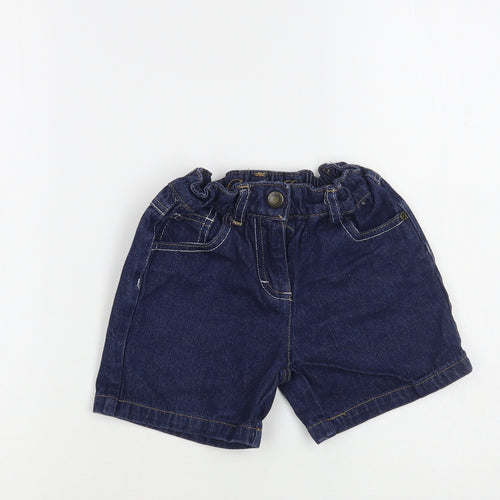 Denim Co. Boys Blue Cotton Chino Shorts Size 6-7 Years Regular Snap