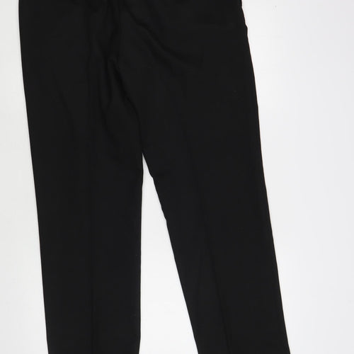 George Mens Black Polyester Dress Pants Trousers Size 34 in L31 in Regular Hook & Loop