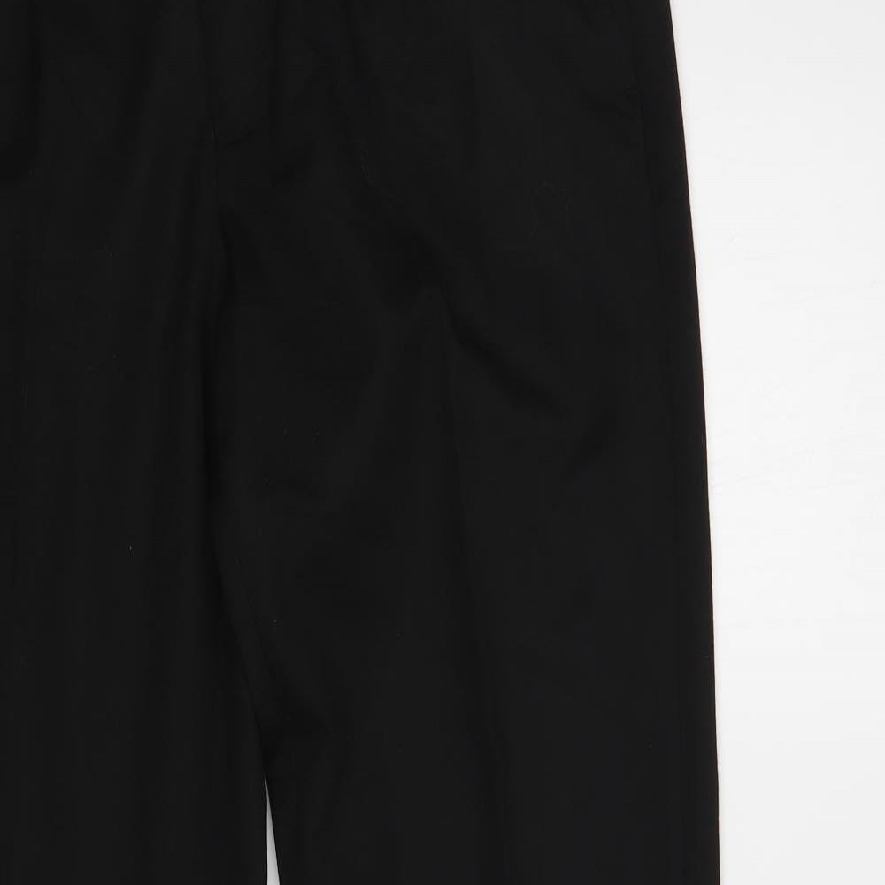George Mens Black Polyester Dress Pants Trousers Size 34 in L31 in Regular Hook & Loop