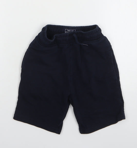 NEXT Boys Blue Cotton Sweat Shorts Size 7 Years Regular Drawstring