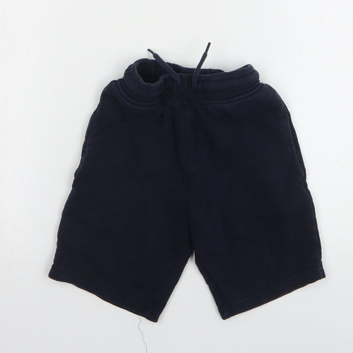 NEXT Boys Blue Cotton Sweat Shorts Size 7 Years Regular Drawstring