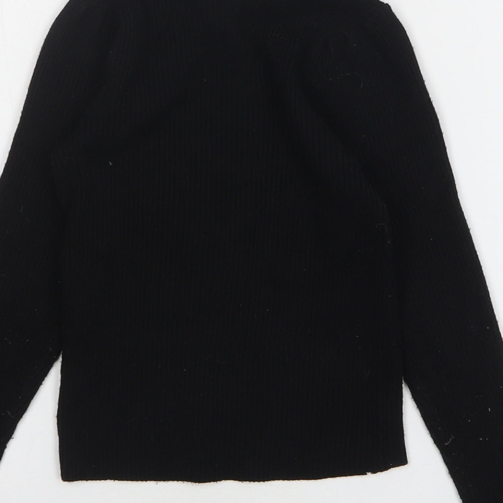 Dunnes Stores Girls Black Collared Viscose Pullover Jumper Size 5-6 Years Pullover