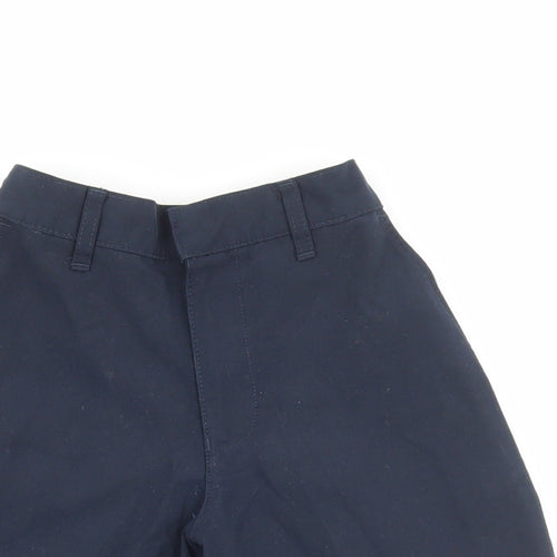 Marks and Spencer Boys Blue Polyester Bermuda Shorts Size 6-7 Years Regular Hook & Loop - School Wear