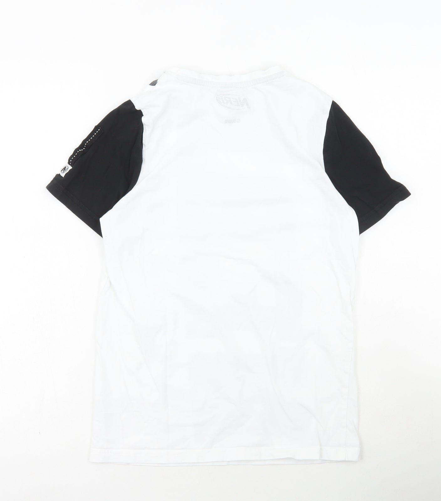 NERF Boys White Cotton Basic T-Shirt Size 11-12 Years Round Neck Pullover - Nerf