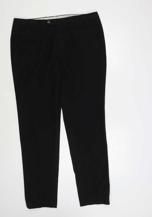 1880 Club Mens Black Polyester Trousers Size 36 in L31 in Regular Button