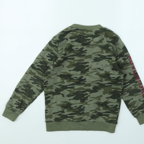 Threadboys Boys Green Camouflage Cotton Pullover Sweatshirt Size 7-8 Years Pullover