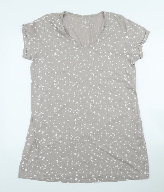 F&F Womens Beige Solid Cotton Top Dress Size L - Moon and Stars