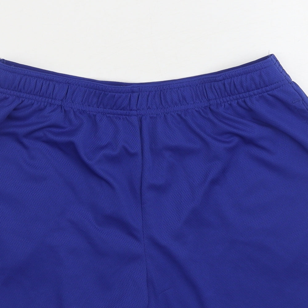 Workout Mens Blue Polyester Sweat Shorts Size M L7 in Regular