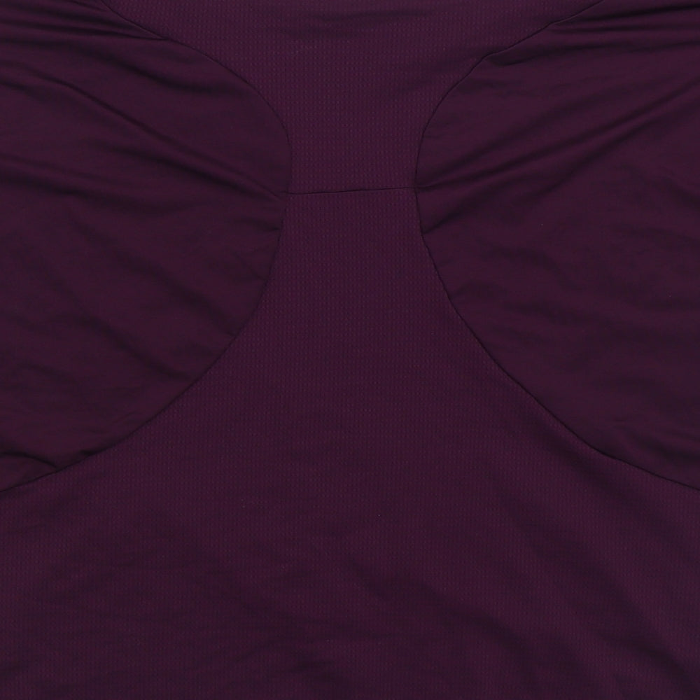 DOMYOS Womens Purple Polyester Basic T-Shirt Size L Boat Neck Pullover - More Cardio