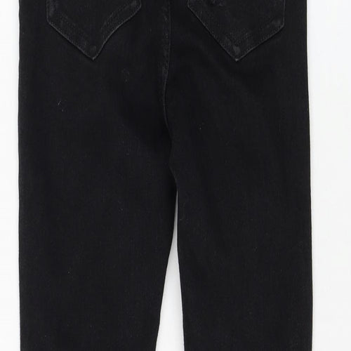 New Look Girls Black Cotton Skinny Jeans Size 11 Years Regular Zip - Distressed
