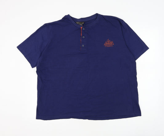 Atlas Mens Blue Cotton T-Shirt Size XL Round Neck - Arizona