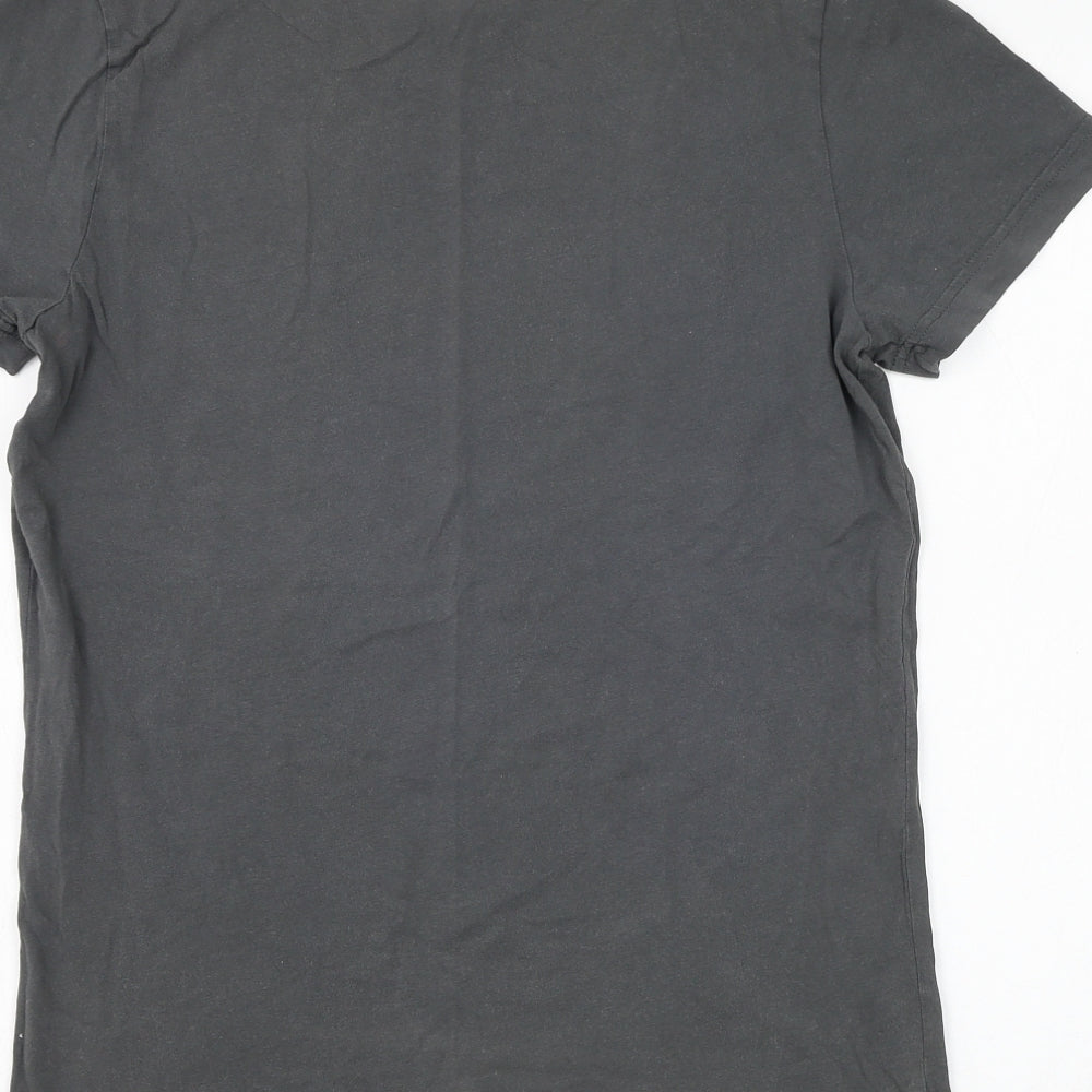 TOM TAILOR Mens Grey Polyester T-Shirt Size S Round Neck - USA