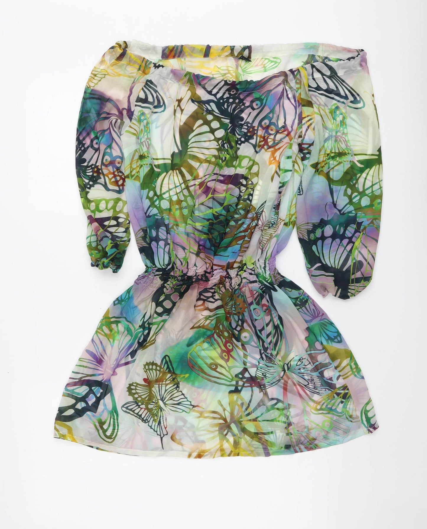 s.Oliver Womens Multicoloured Geometric Polyester Basic Blouse Size 10 Square Neck
