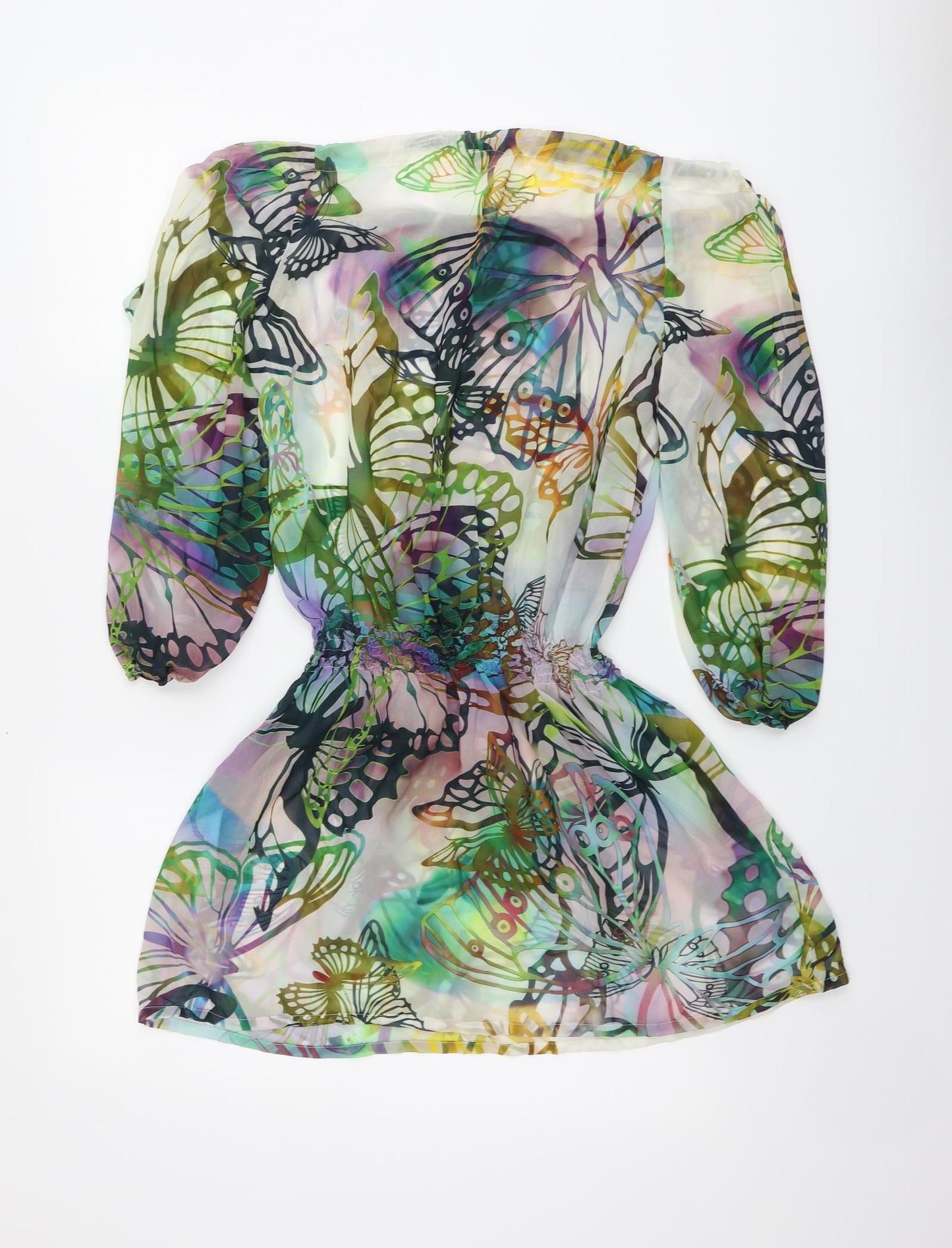 s.Oliver Womens Multicoloured Geometric Polyester Basic Blouse Size 10 Square Neck