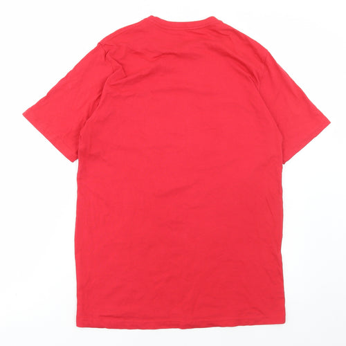 Preworn Mens Red Cotton T-Shirt Size M Round Neck - Most wonderful time for a beer Christmas