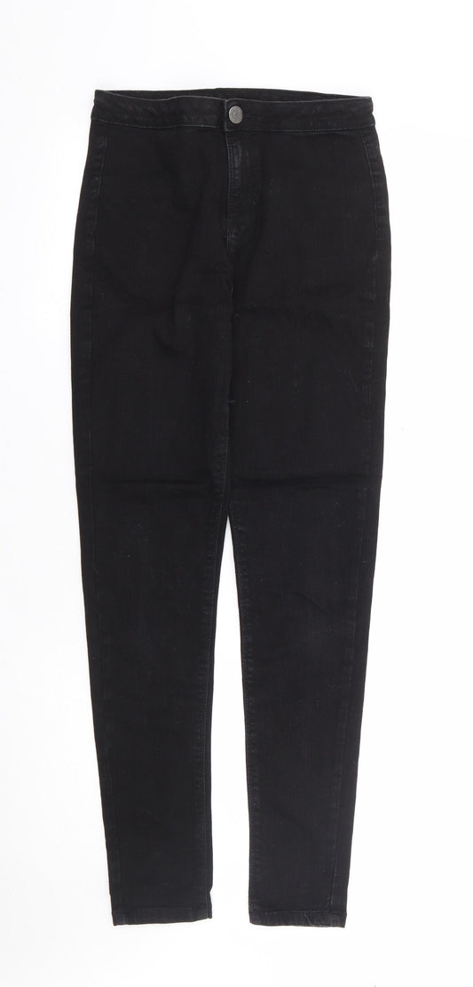 Matalan Girls Black Cotton Skinny Jeans Size 14 Years Regular Zip