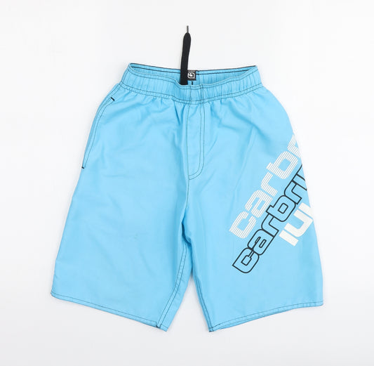 Carbrini Boys Blue Polyester Bermuda Shorts Size 8-9 Years Regular Tie
