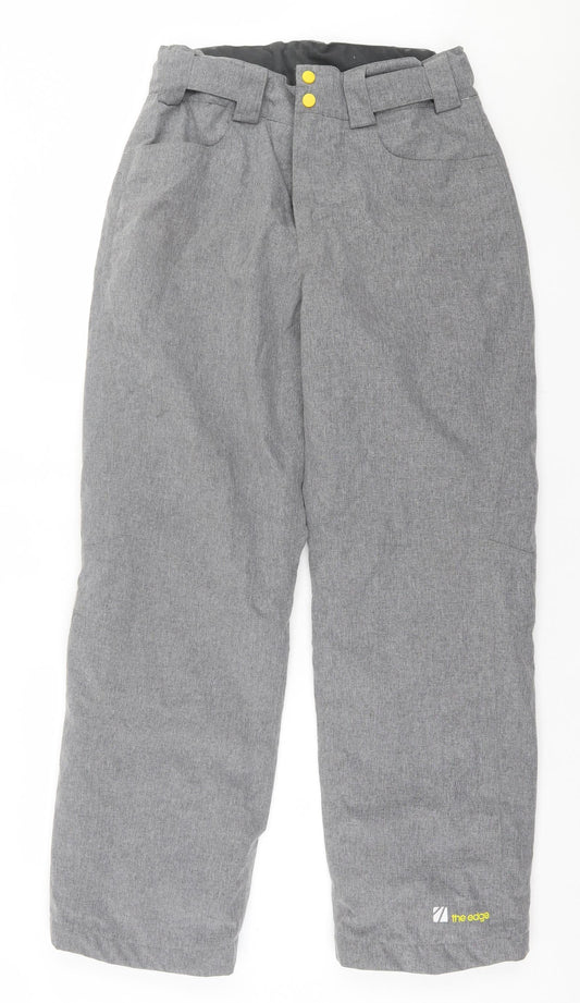 The Edge Mens Grey Polyester Windbreaker Trousers Size M L30 in Regular Button