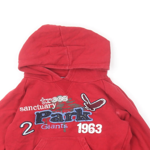 Dunnes Stores Boys Red Cotton Pullover Hoodie Size 2-3 Years Pullover - Trees Sanctuary Park