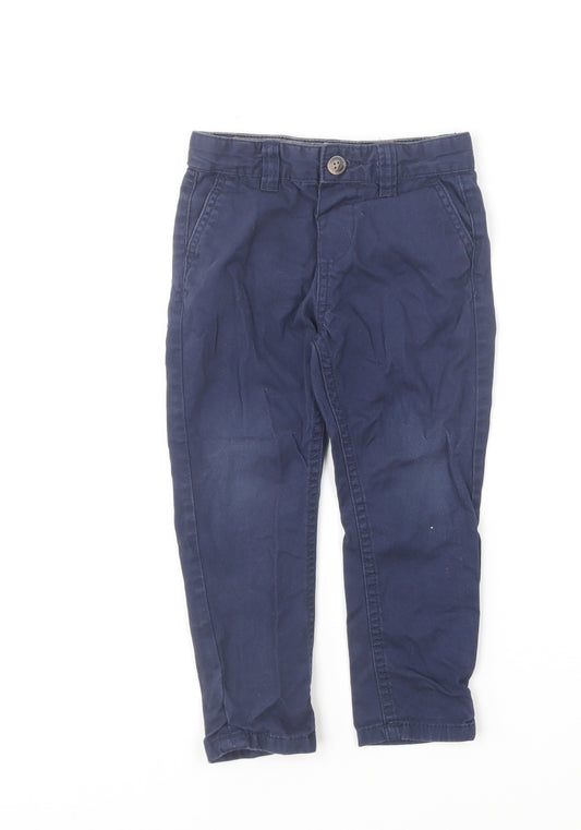 Denim & Co. Boys Blue Cotton Straight Jeans Size 2-3 Years Regular Button