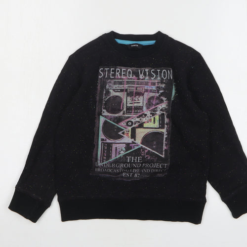 George Boys Black Cotton Pullover Sweatshirt Size 5-6 Years Pullover - Stereo Vision
