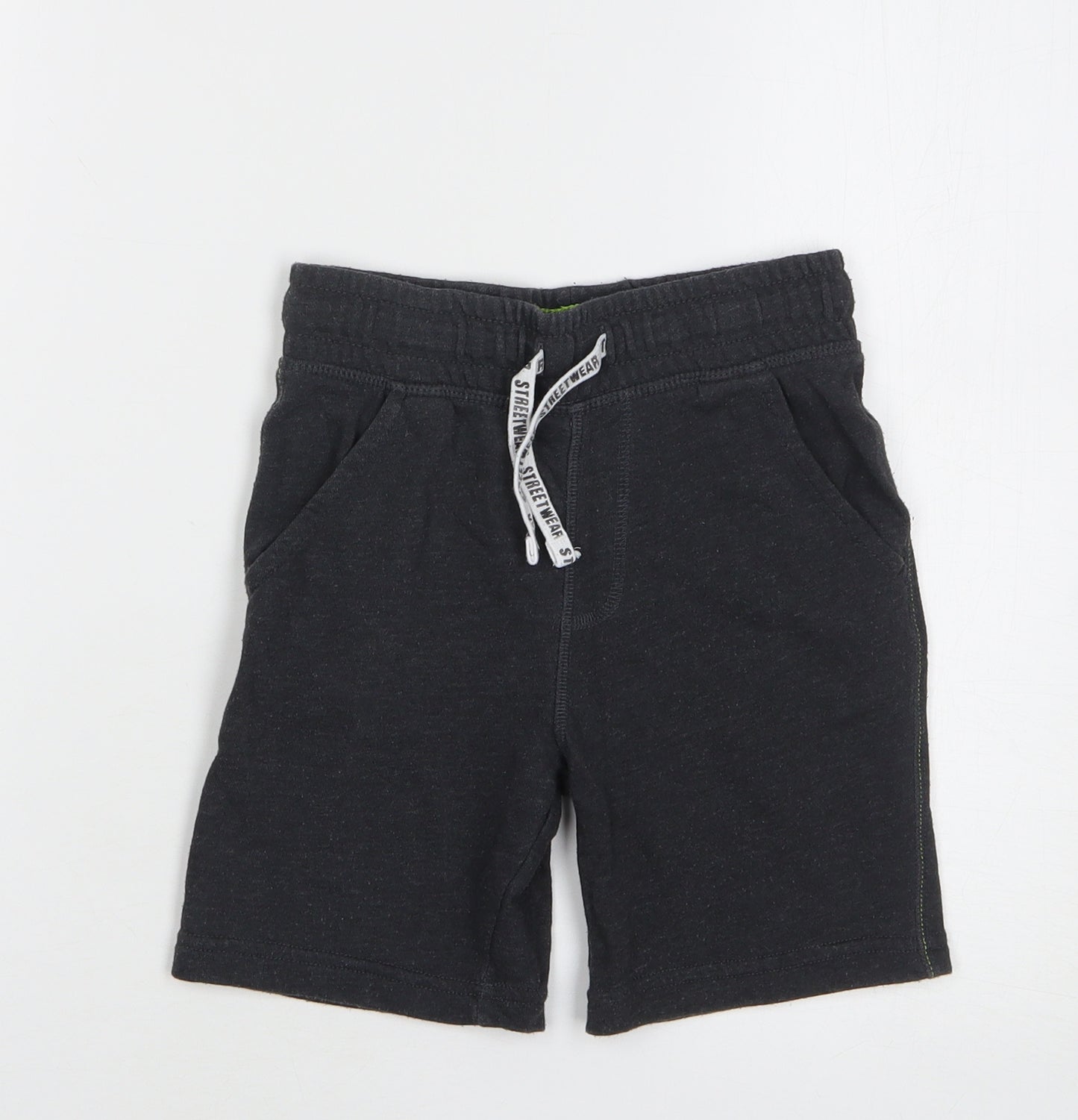 F&F Boys Grey Cotton Sweat Shorts Size 5-6 Years Regular Drawstring