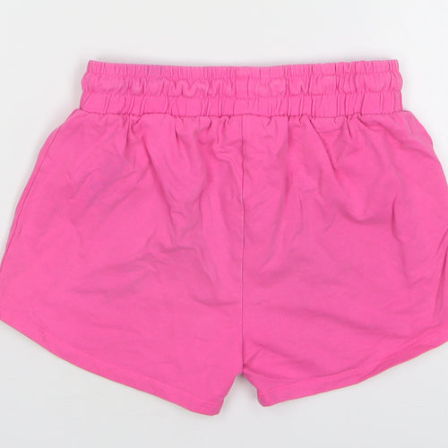 Matalan Girls Pink Cotton Sweat Shorts Size 11 Years Regular Drawstring