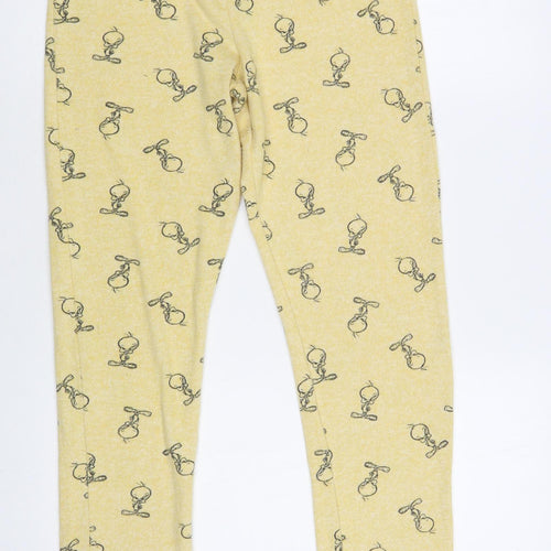 Primark Womens Yellow Geometric Polyester Lounge Pants Size XS Drawstring - Tweety Bird