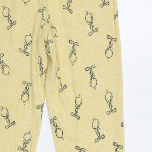 Primark Womens Yellow Geometric Polyester Lounge Pants Size XS Drawstring - Tweety Bird