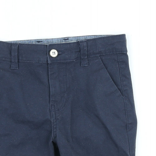 Denim&Co. Boys Black Cotton Chino Trousers Size 4-5 Years Regular Button - Shorts