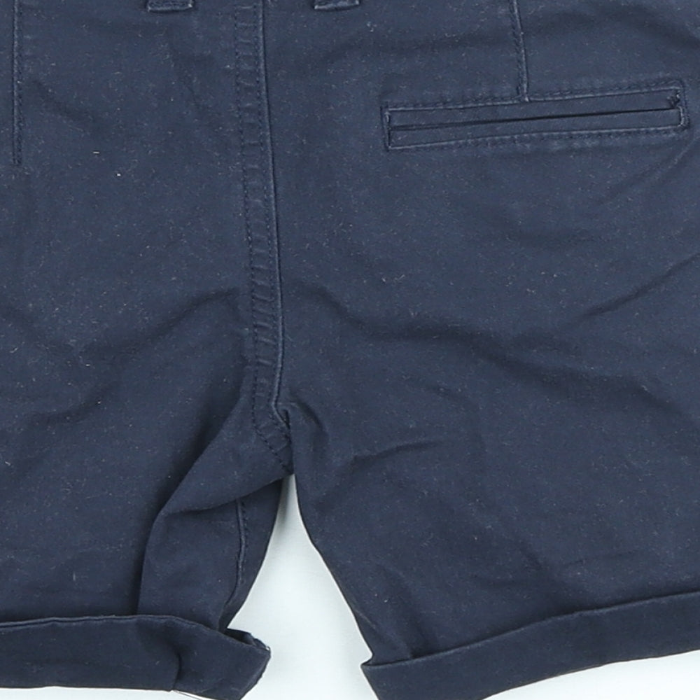 Denim&Co. Boys Black Cotton Chino Trousers Size 4-5 Years Regular Button - Shorts