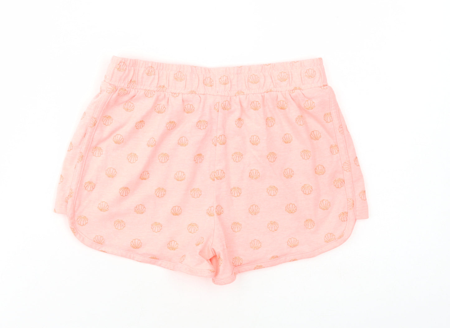 Dunnes Stores Girls Pink Geometric Cotton Sweat Shorts Size 9-10 Years Regular Drawstring - Shells