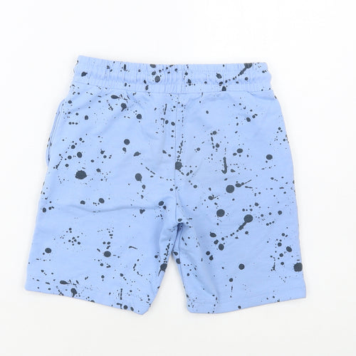 Dunnes Stores Boys Blue Geometric Cotton Sweat Shorts Size 7-8 Years Regular Tie - Paint Splatter