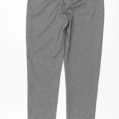 Primark Girls Black Houndstooth Polyester Chino Trousers Size 12-13 Years Regular Button