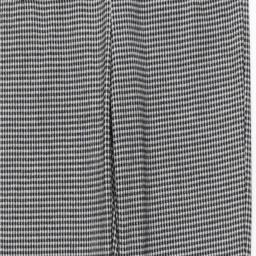 Primark Girls Black Houndstooth Polyester Chino Trousers Size 12-13 Years Regular Button
