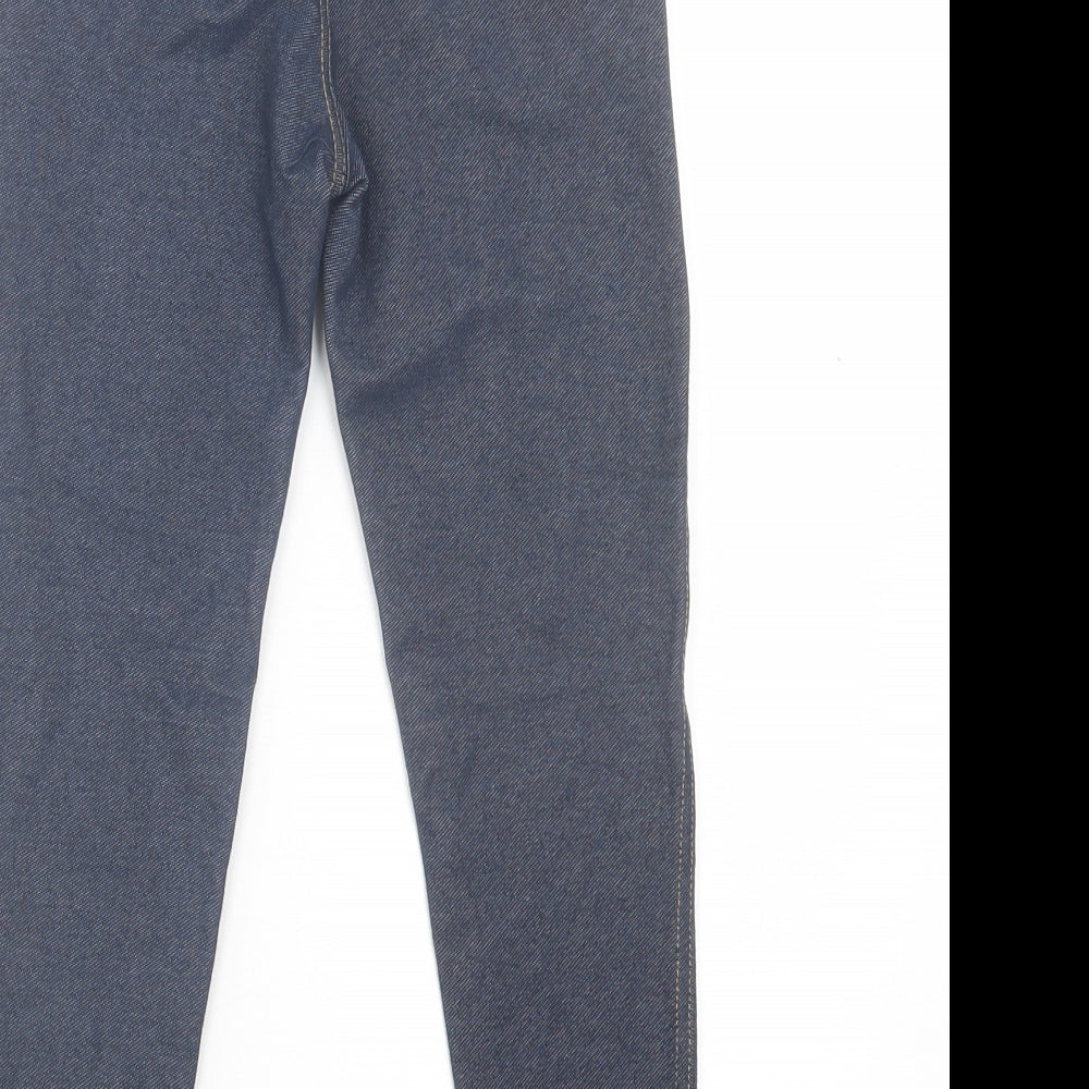 Primark Girls Blue Cotton Jegging Trousers Size 8-9 Years Regular Pullover - Dark Blue