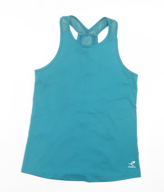 ENERGETICS Womens Blue Polyamide Basic Tank Size 10 Crew Neck Pullover - Breathable
